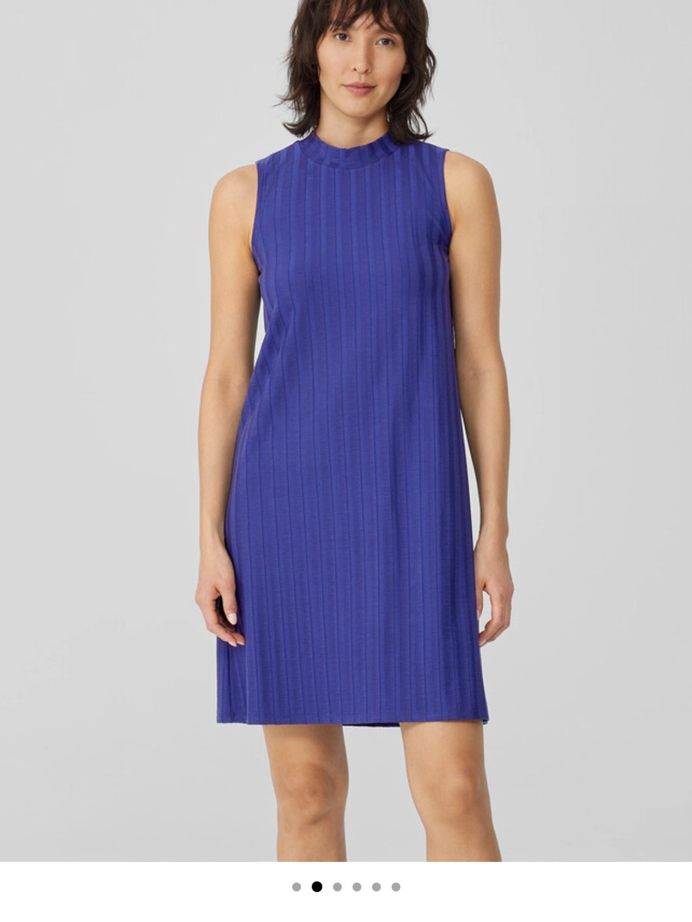 Eileen Fisher Wide Rib Stretch Mock Neck Dress